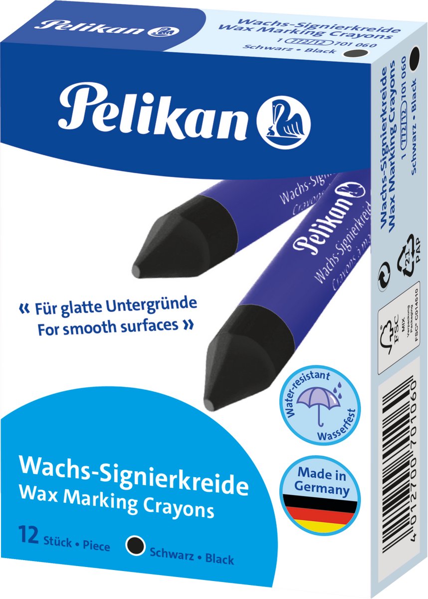 Pelikan Markenkreide 772 – Schwarz – 12 Stück