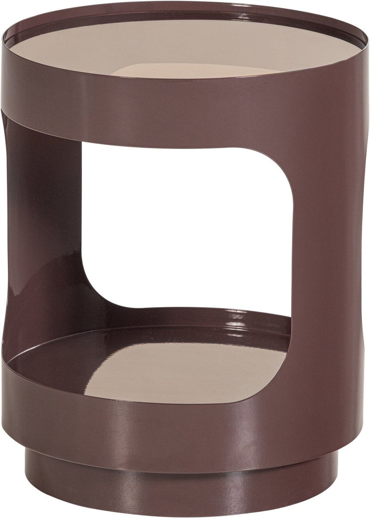 Woood Sero Beistelltisch - Metallglas - Braun - 45x37x37