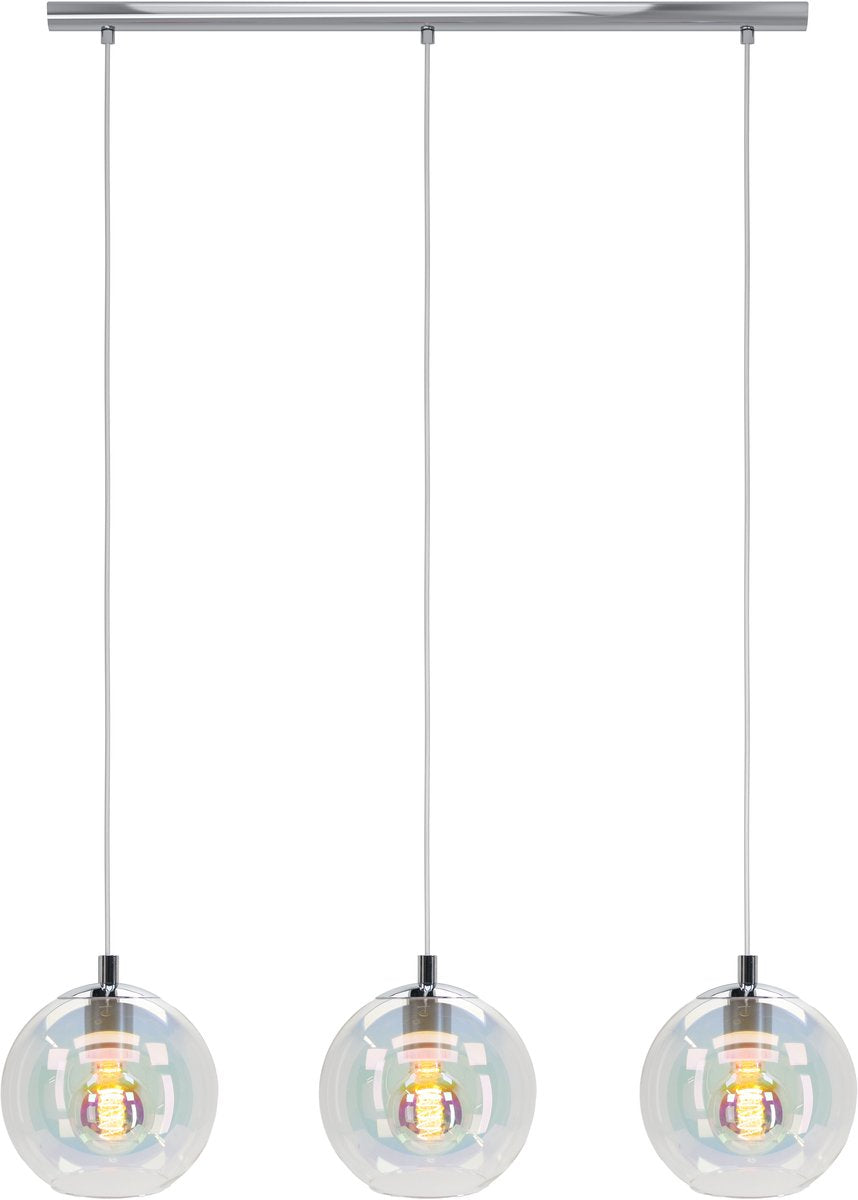 Eglo Ariscani 2 Hängelampe – E27 – 76,5 cm – chromfarbenes Glas