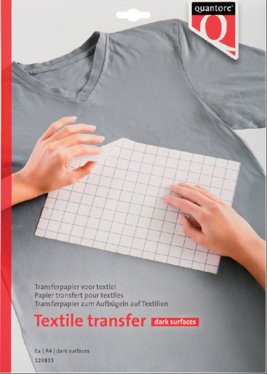Quantore Transferpapier für Textilien – 6 Blatt – dunkle Kleidung – A4