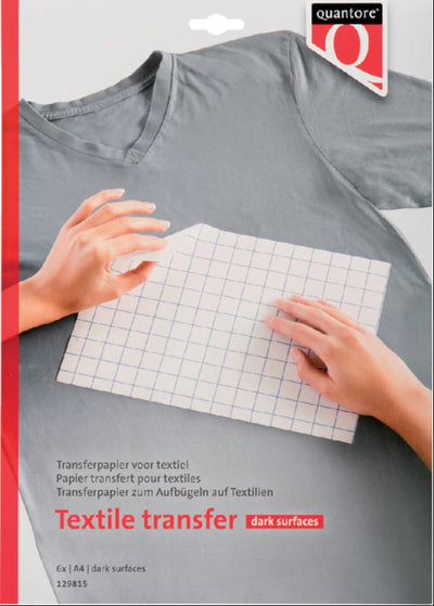Quantore Transferpapier für Textilien – 6 Blatt – dunkle Kleidung – A4