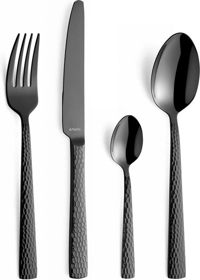 Amefa Felicity - Schwarz - 24-teiliges Besteckset - 6 Personen