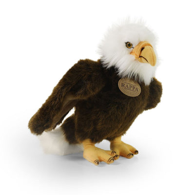 Rappa Öko-Kuscheltier Adler 24 cm – realistisches Kuscheltier aus recycelten PET-Flaschen – braun und weiß