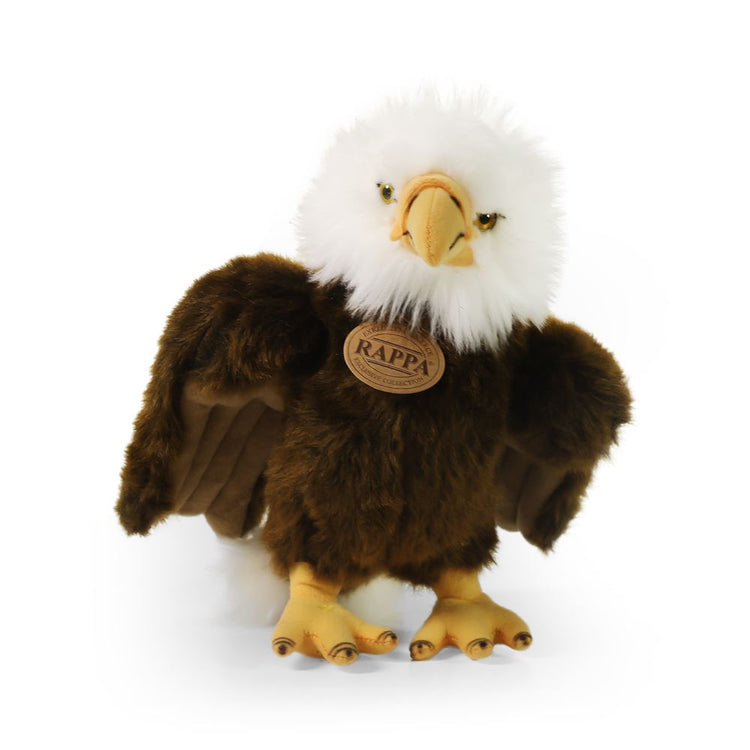 Rappa Öko-Kuscheltier Adler 24 cm – realistisches Kuscheltier aus recycelten PET-Flaschen – braun und weiß