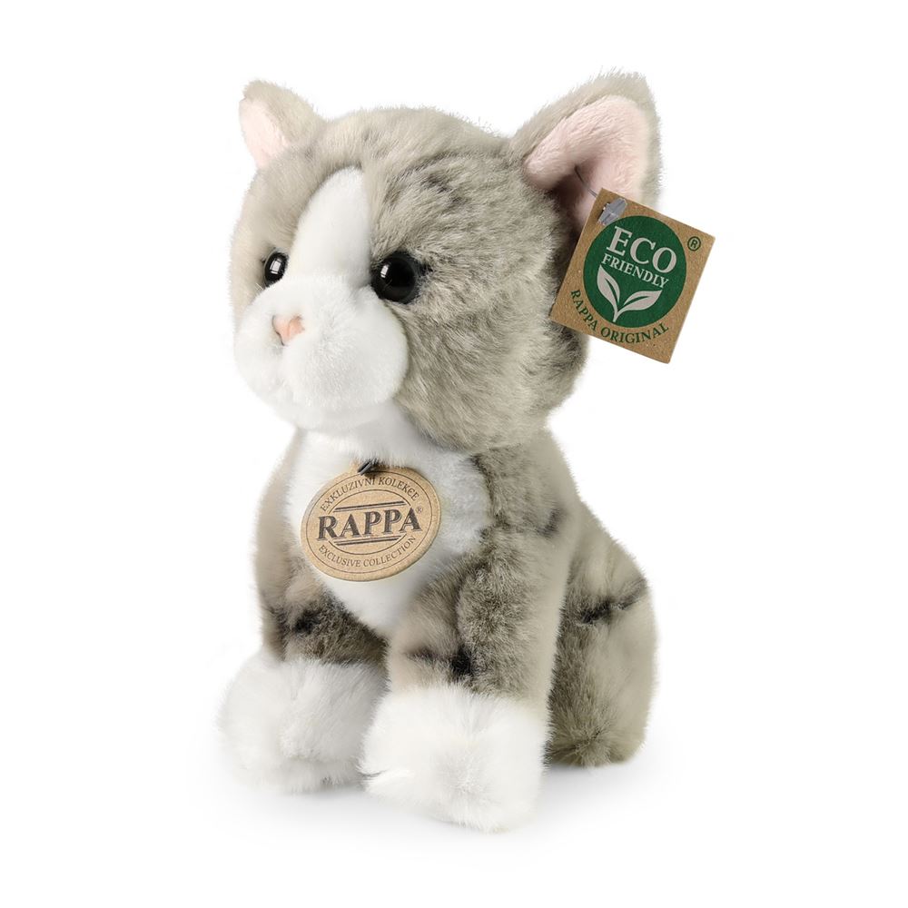 Plüsch graue Katze 18 cm umweltfreundlich