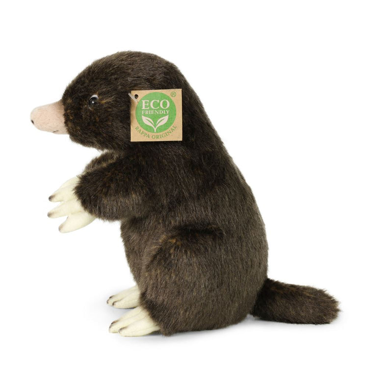 Rappa Öko-Kuscheltier Maulwurf 21 cm – realistisches Kuscheltier aus recycelten PET-Flaschen – braun creme