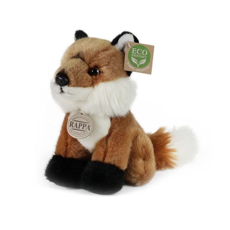 Rappa Öko-Kuscheltier Mini-Fuchs 19 cm – realistisches Kuscheltier aus recycelten PET-Flaschen – braun, weiß, schwarz