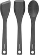 Combekk Küchengeschirr-Set – 3-teilig – Schwarz – gepresstes Holz – Küchenutensilien (Löffel, Pfannenwender, Wender)