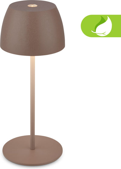 Briloner Serina Mini – kabellose LED-Tischleuchte IP44 – 7503012 – dimmbar – Touch – spritzwassergeschützt – kabellos – austauschbarer Akku und Lichtquelle – ø8 x 20 cm – Schirm Sand