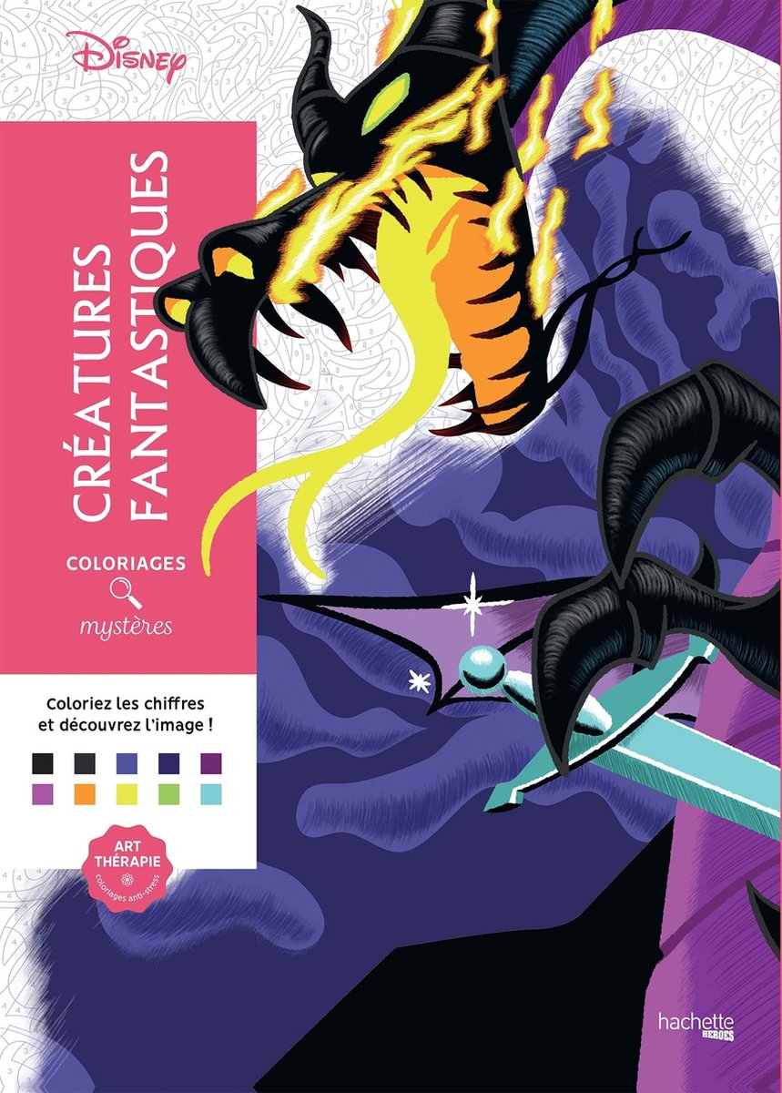 Hachette Heroes Coloriages Mysteries Disney Creatures Fantastiques – Malbuch für Erwachsene