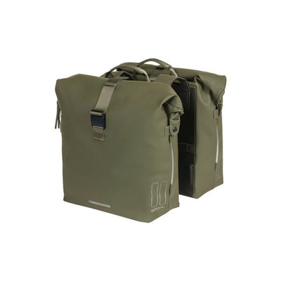 Basil SoHo Doppel-Fahrradtasche Nordlicht - Wasserdichte Gepäckträgertasche für Elektrofahrrad - Grün