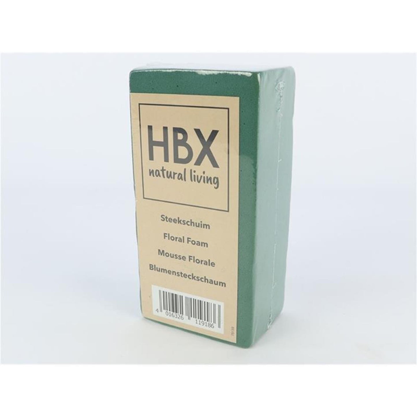 HBx Natural Living Steckschaum Nassblock 20x10x7,5cm verpackt