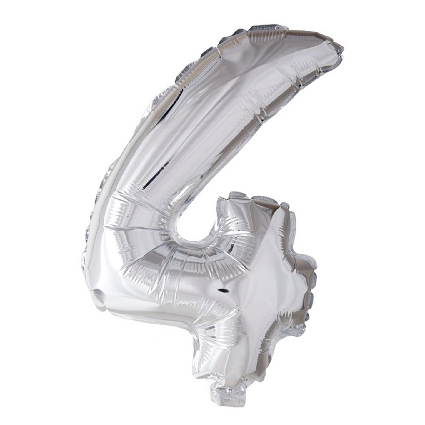 Globos Folienballon Zahl '4' silber 40cm