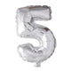 Globos Folienballon Zahl '5' silber 40cm