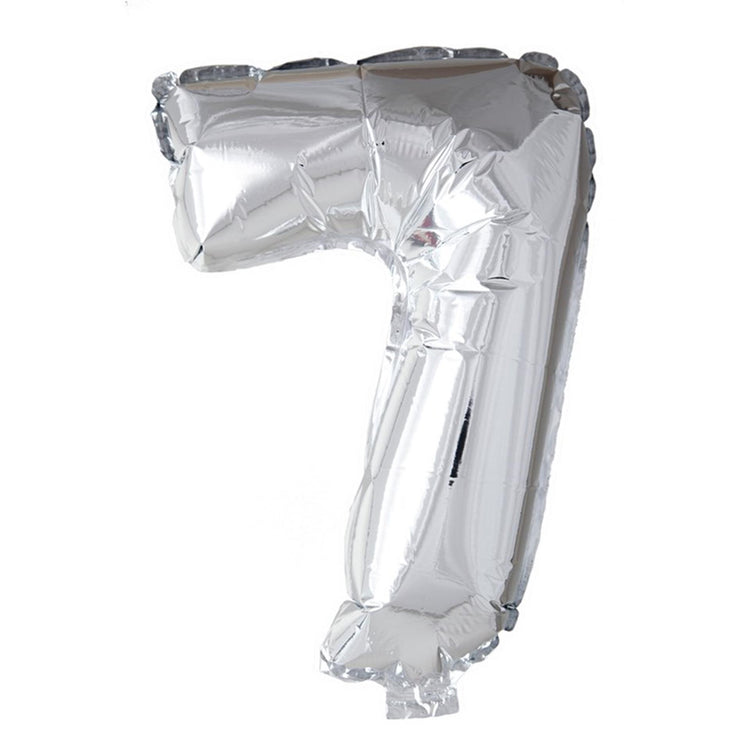 Globos Folienballon Zahl '7' silber 40cm