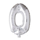 Globos Folienballon Zahl '0' silber 40cm