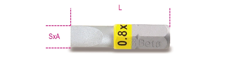 Beta 860lp Bit für Schlitzschrauben 1,2x6,5 in der Farbe Gelb