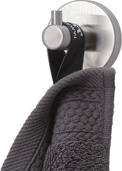 Tiger Boston – Handtuchhaken ⌀ 5 cm – ohne Bohren – Bohren oder Kleben – Edelstahl gebürstet