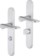Impresso-Türgriff – Watford – für den Innenbereich – ovales Türschild mit Toilettenschloss – Aluminium – 2 Stück