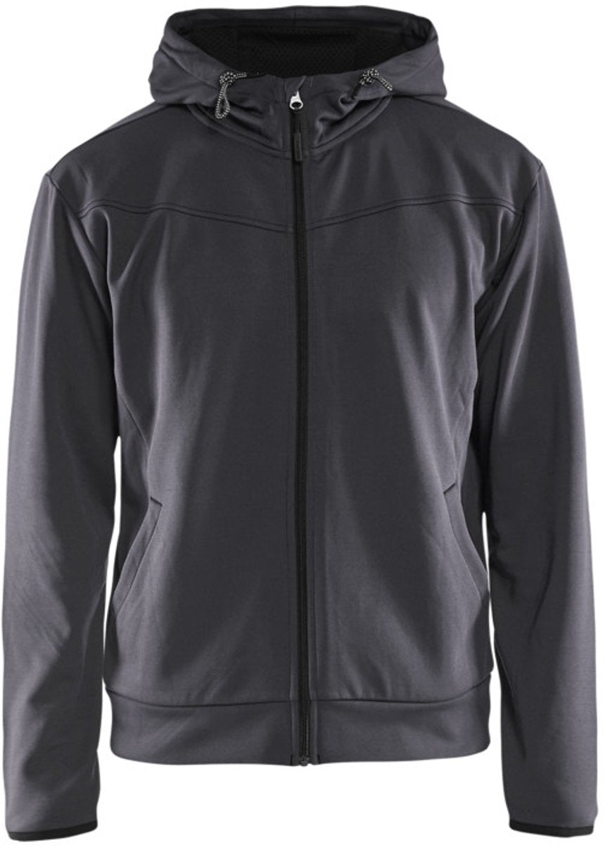 Blåkläder 3363-2526 Kapuzenpullover mit Reißverschluss mittelgrau schwarz – Größe 4xl