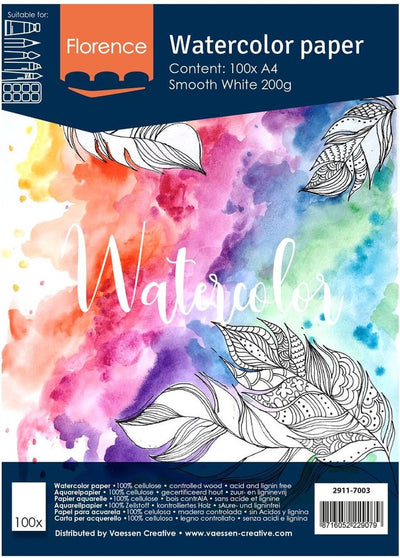 Sans Marque A4-Aquarellblock-Skizzenbuch ohne Markenzeichen, 100 Blatt, 200 Gramm, 21 x 30 cm – Aquarellpapier – Aquarellblöcke, Zeichenblöcke – Hobby-Malmaterialien