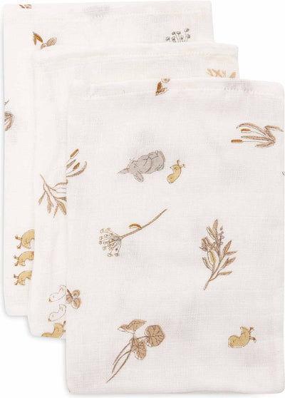 Jollein – hydrophiler Waschlappen für Babys – Baumwolle – 3 Stück – Flussufer – Babywaschlappen, hydrophile Waschlappen – 15 x 20 cm