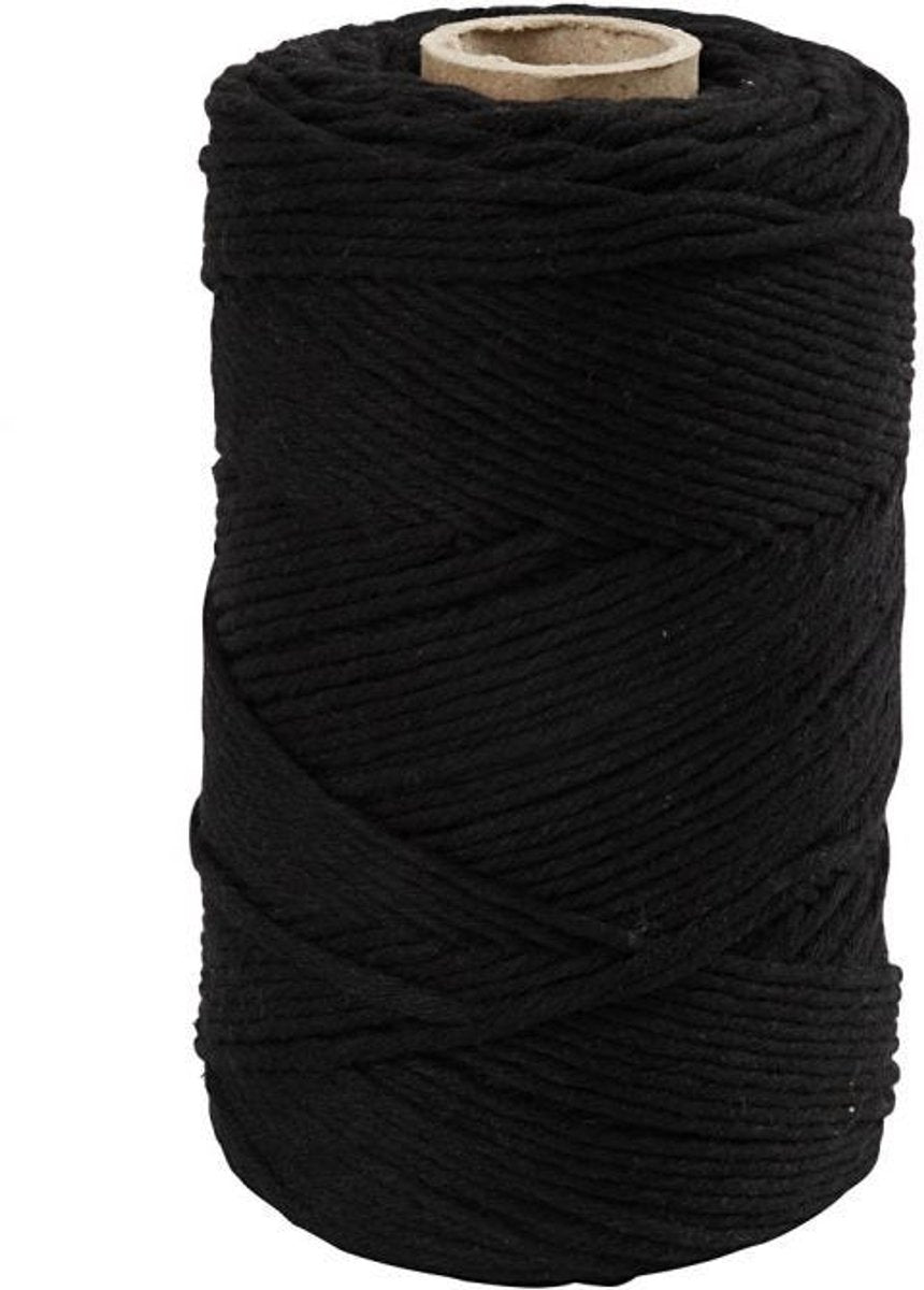 Creativ Company Macrame Cord Black, 198m
