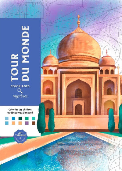 Hachette Heroes Coloriages Mystères Tour du Monde – Malen nach Zahlen – 100 Abbildungen