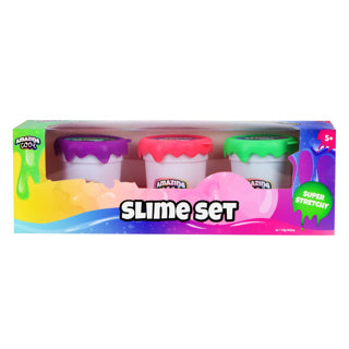 Erstaunlich cooler Schleim, 3 Stück, sortiert in Lila, Grün, Rosa | 4 Stück