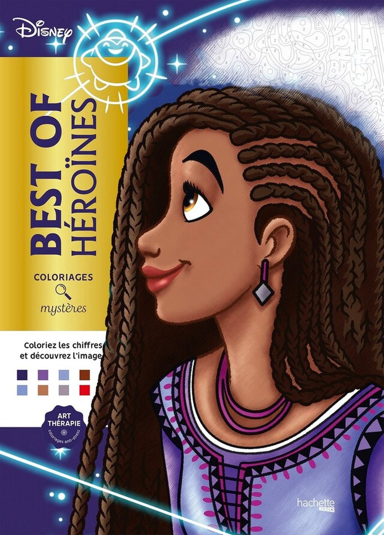 Hachette Heroes Disney Coloriages Mystères Best of Héroïns – Malbuch zum Ausmalen nach Zahlen für Erwachsene