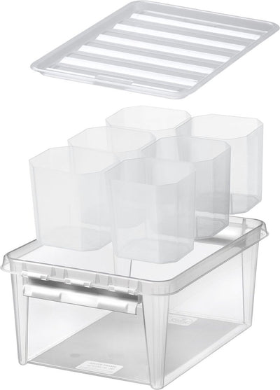 Smartstore - Classic 15 Aufbewahrungsbox 14 Liter mit 6 Trennwänden - Polypropylen - transparent