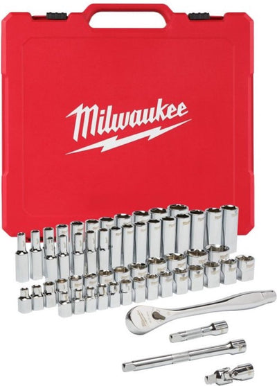 Milwaukee Zubehör 3 8" Ratschen- und Steckschlüsselsatz | metrisch | 56-teilig - 4932464946