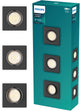 Philips LED Philips Peridot Einbaustrahler – GU10-Fassung – Schwarz – quadratisch – Richtstrahler – 3er-Pack