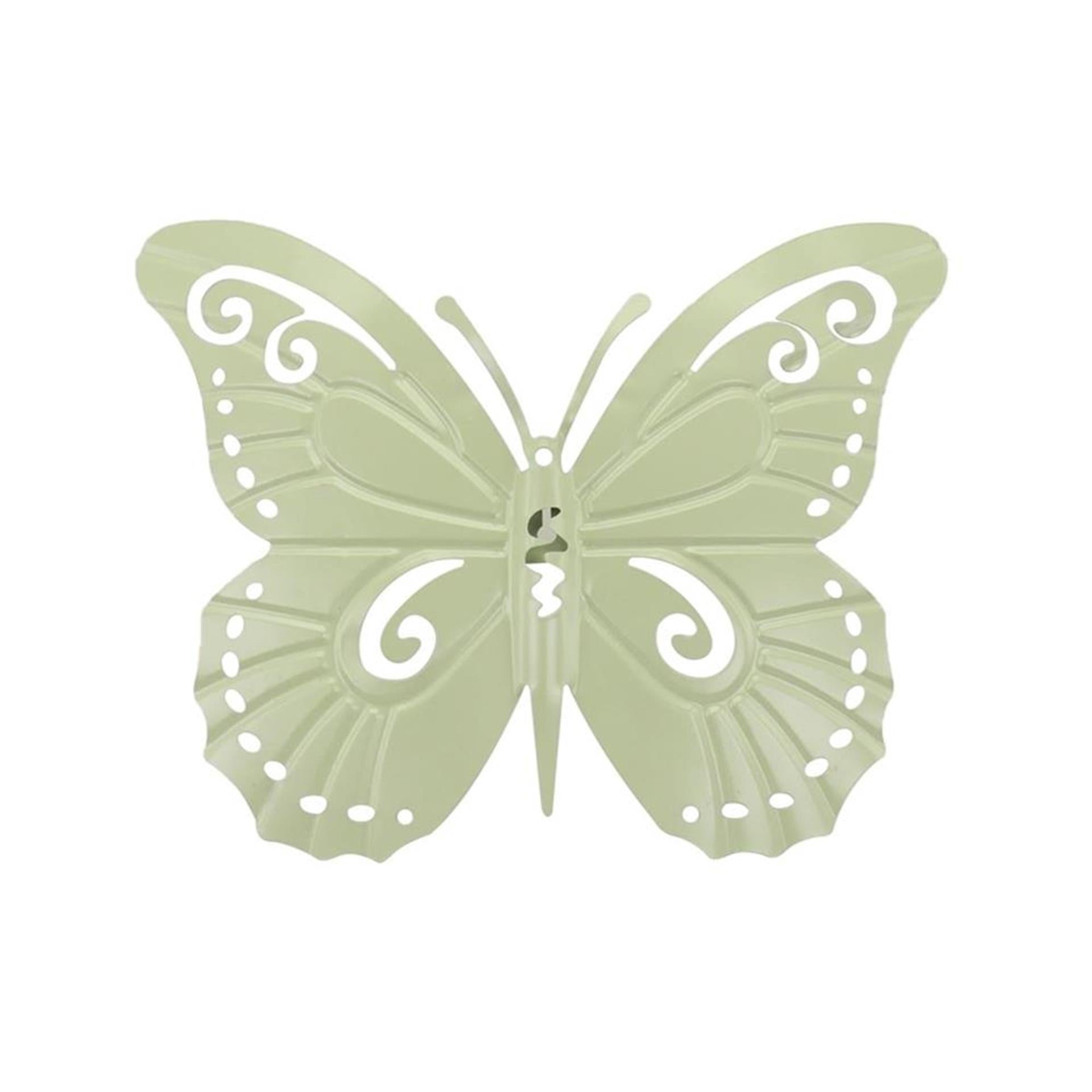 Hbx natürliche lebende Wanddeko Schmetterling Madame 36xh28cm oliv