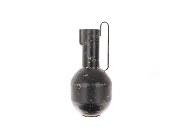 Hbx natürliche lebende Vase aus Metall mit Griff ø23xh50cm antik
