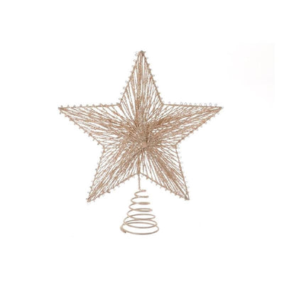 HBx Natural Living Peak Star Spirale Glitzer 20xh23cm Gold