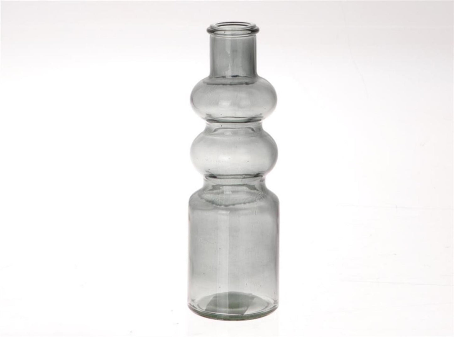 Hbx natürliche Wohnvase Gina ø7x22cm anthrazit klar