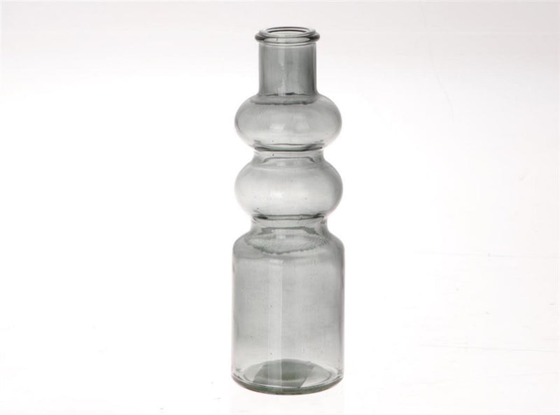Hbx natürliche Wohnvase Gina ø7x22cm anthrazit klar