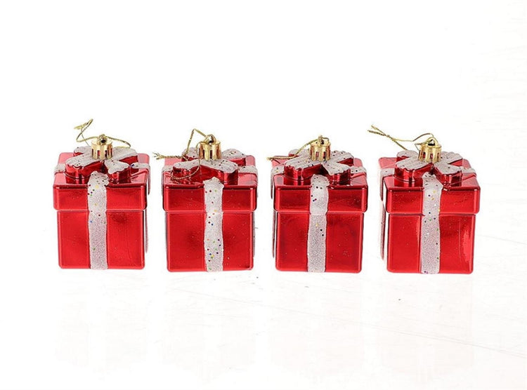 HBx Natural Living Hängedekoration Geschenkset 4-teilig rot