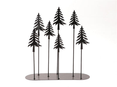 HBx natürliche lebende Weihnachtsbäume, 28 x 30 cm, schwarzes Metall