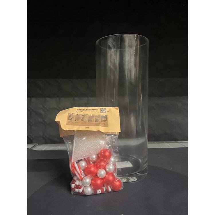 HBx natürliche Wohnvase mit Wasserperlen und Süßigkeiten, H25 cm
