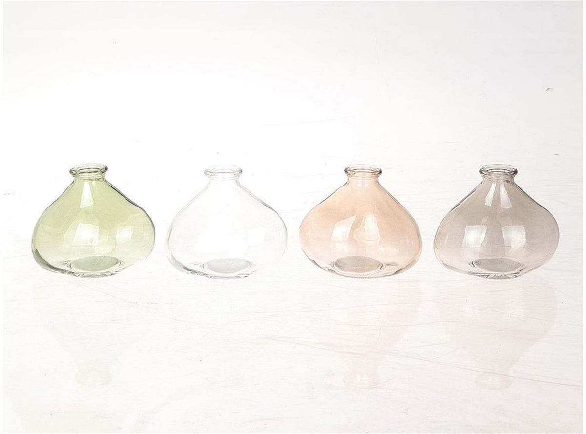 Hbx natürliche lebende Vase aus Glas 11,5 x 7,5 x 9,5 cm, Pastellfarben