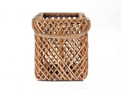 Hbx Natural Living Laterne mit Glas 20x20x25cm braun
