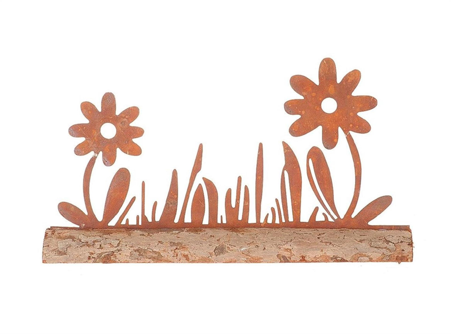 HBx natürliche lebende Statue Blumen 29,5 cm Metall rostfarben
