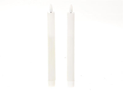 HBX Natural Living Tafelkerze LED-Flamme 24,5 cm weiß