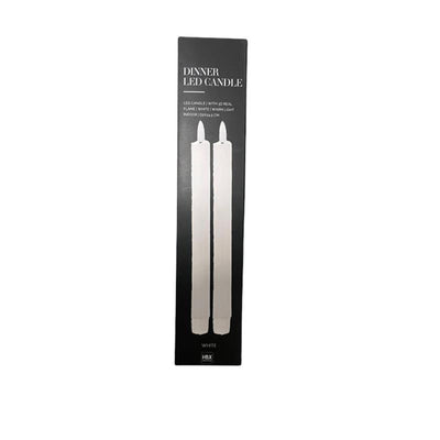 HBX Natural Living Tafelkerze LED-Flamme 24,5 cm weiß