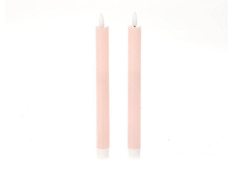 HBx Natural Living Dinner-Kerze mit LED-Flamme, 24,5 cm, rosa