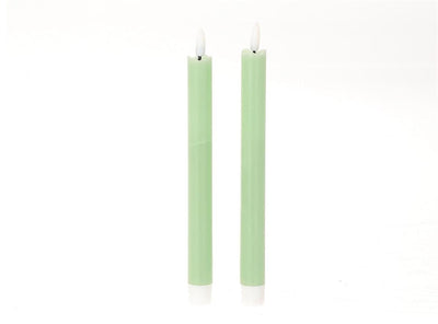 HBx Natural Living Dinner-Kerze LED-Flamme 24,5 cm grün