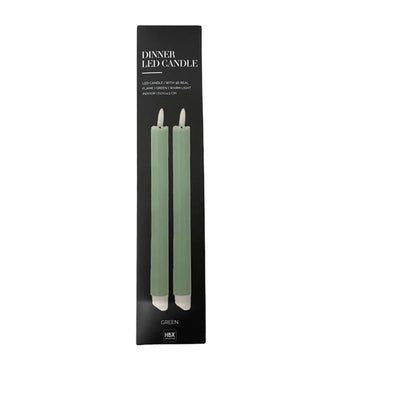 HBx Natural Living Dinner-Kerze LED-Flamme 24,5 cm grün
