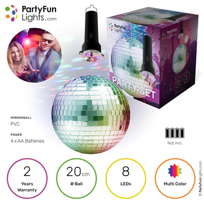 Partyfun Lichter Disco-Kugel 20cm LED mehrfarbig